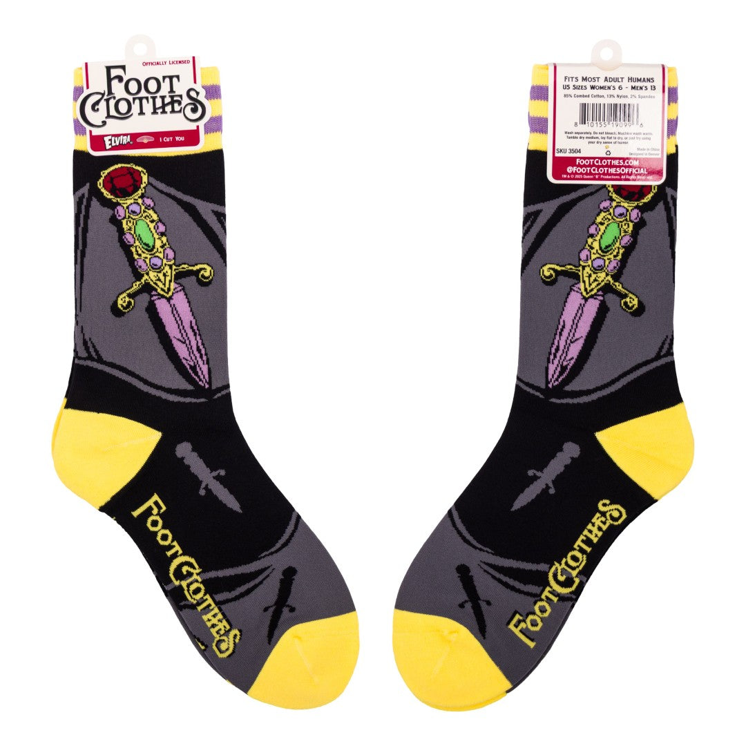 Elvira I Cut You Crew Socks