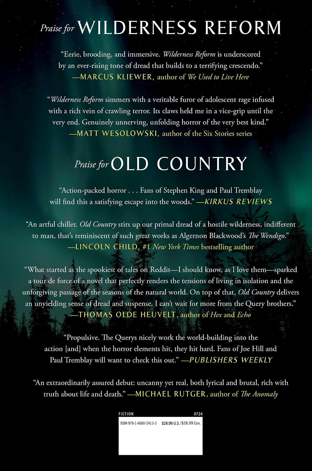 Wilderness reform: A Novel
